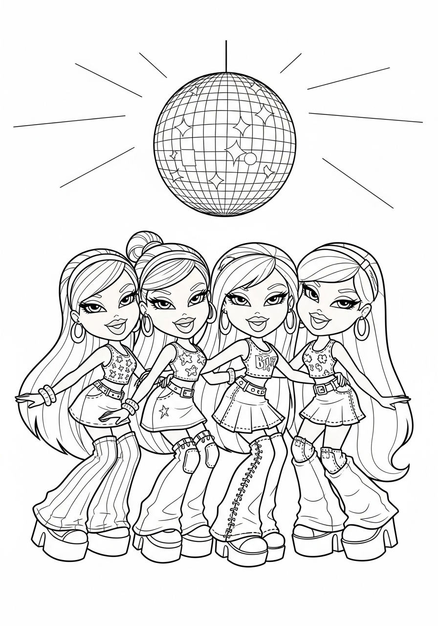 Bratz 3 disegni Bratz da colorare