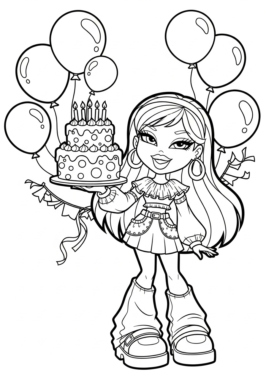 Bratz 2 disegni da colorare Bratz per bambini