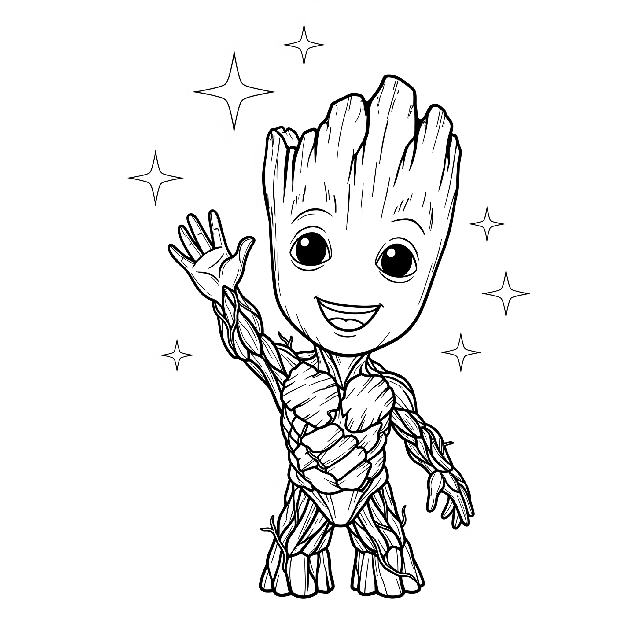 Groot 11 disegni di Groot da colorare e stampare gratis