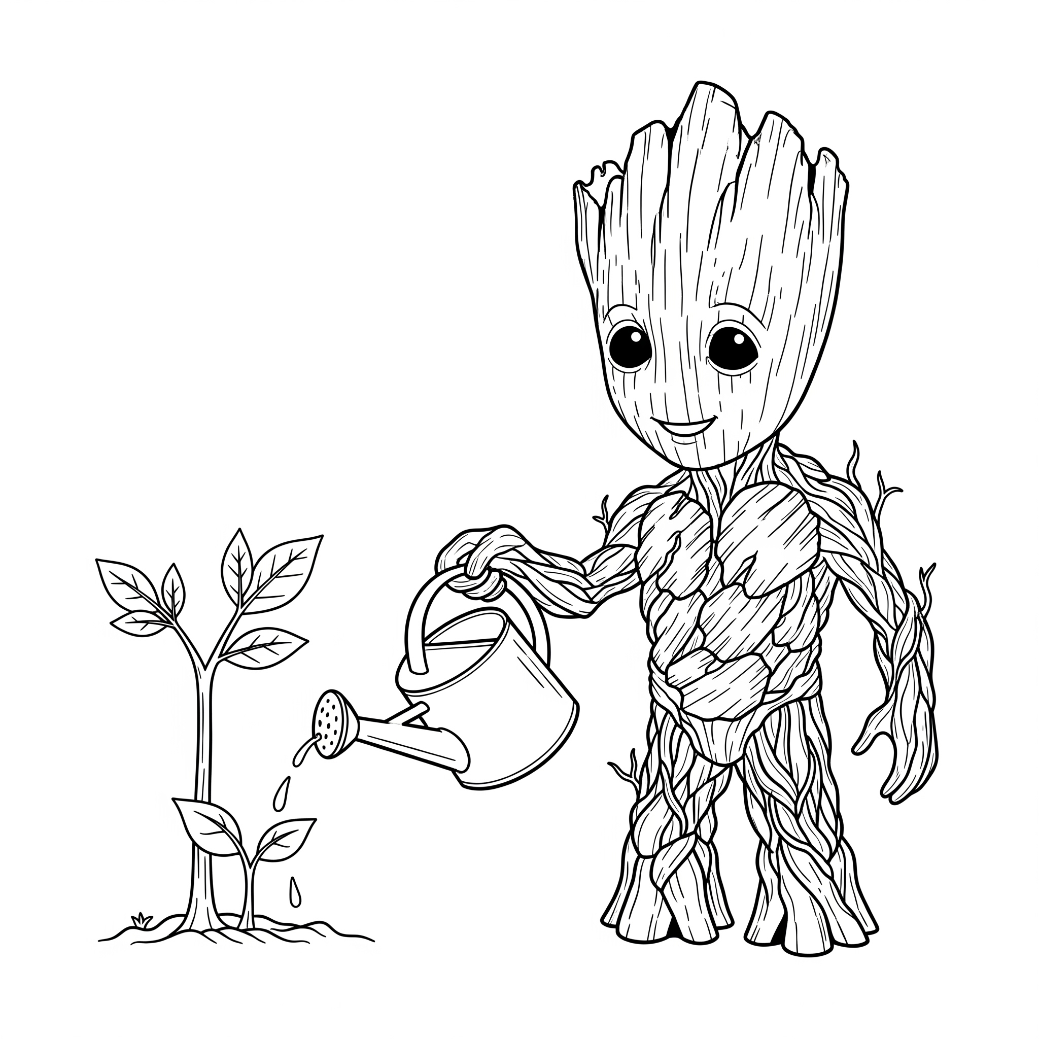 Groot 9 da colorare Groot disegno facile bambini