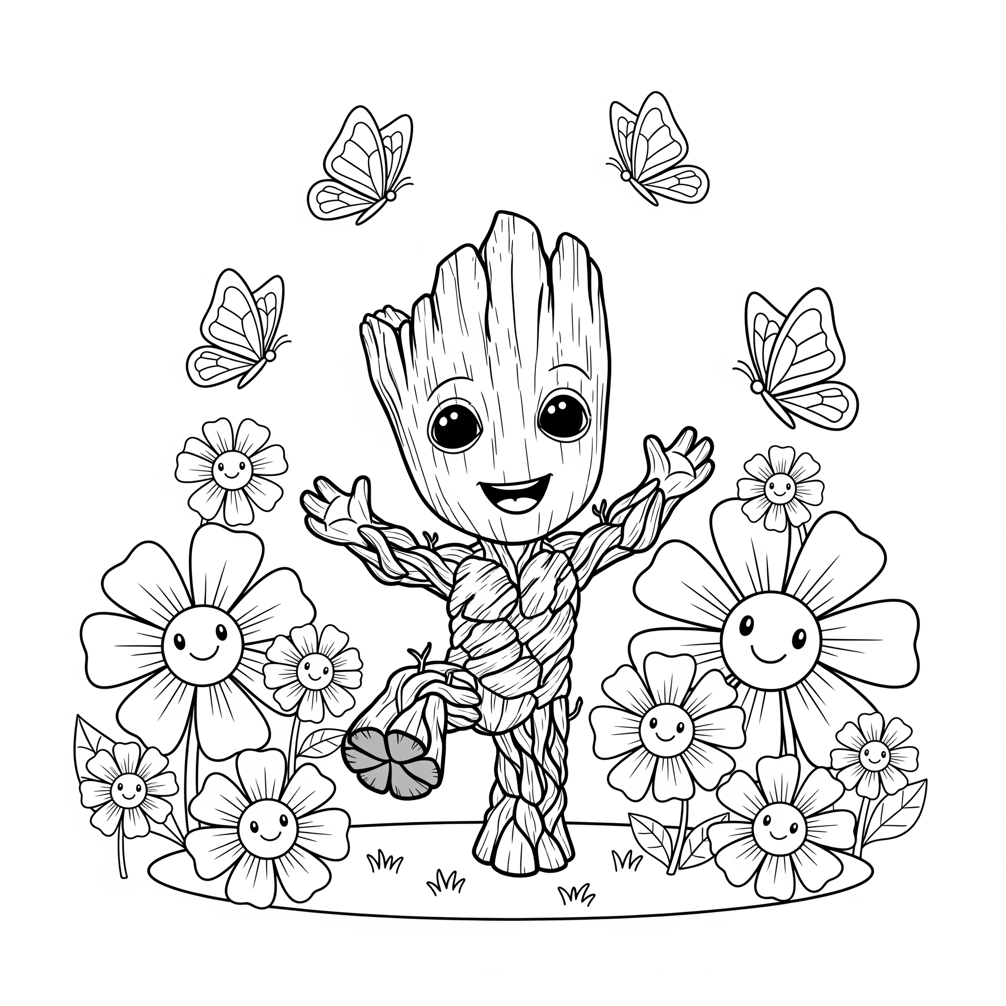 Groot 7 immagine da colorare Groot 1