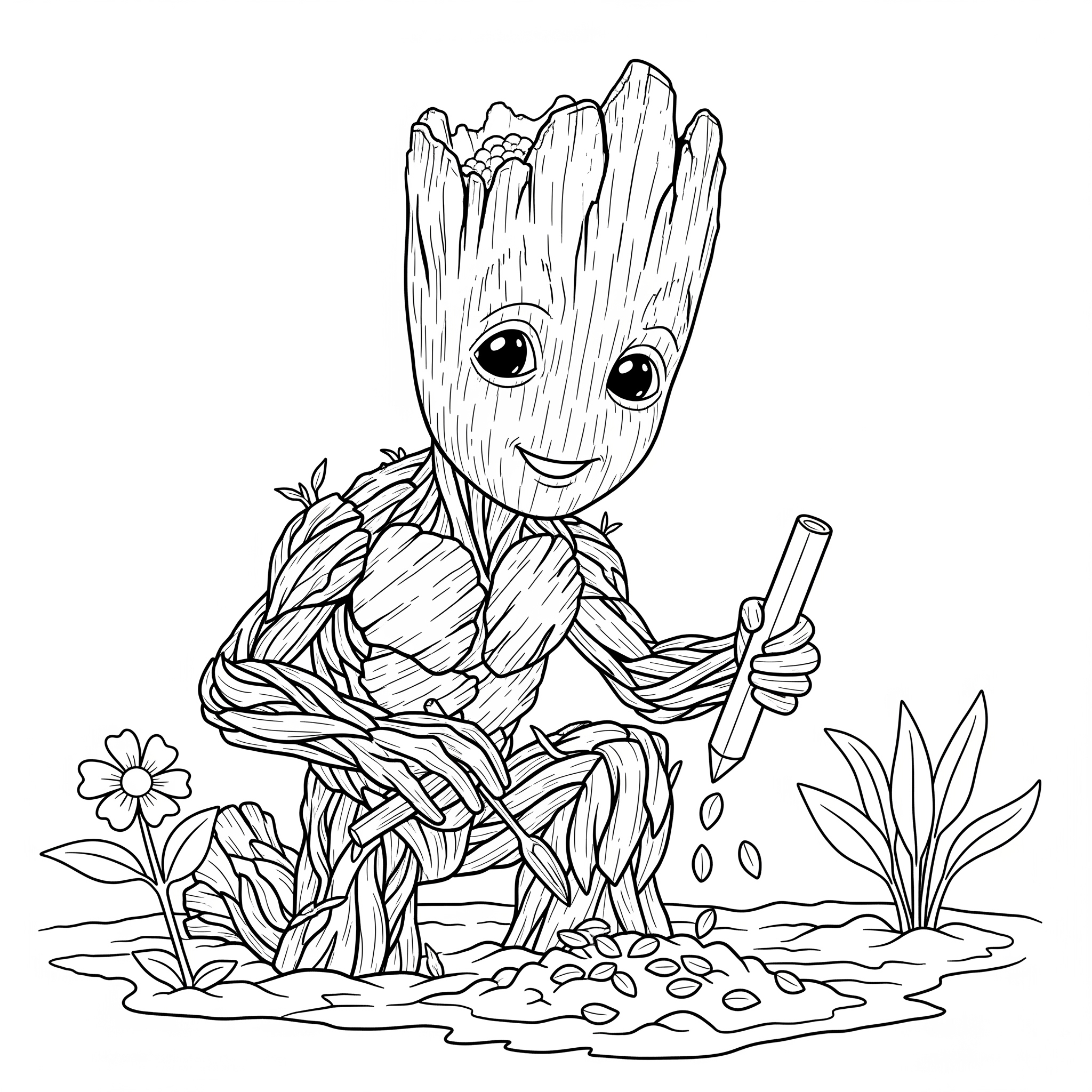 Groot 18 immagine di Groot da colorare