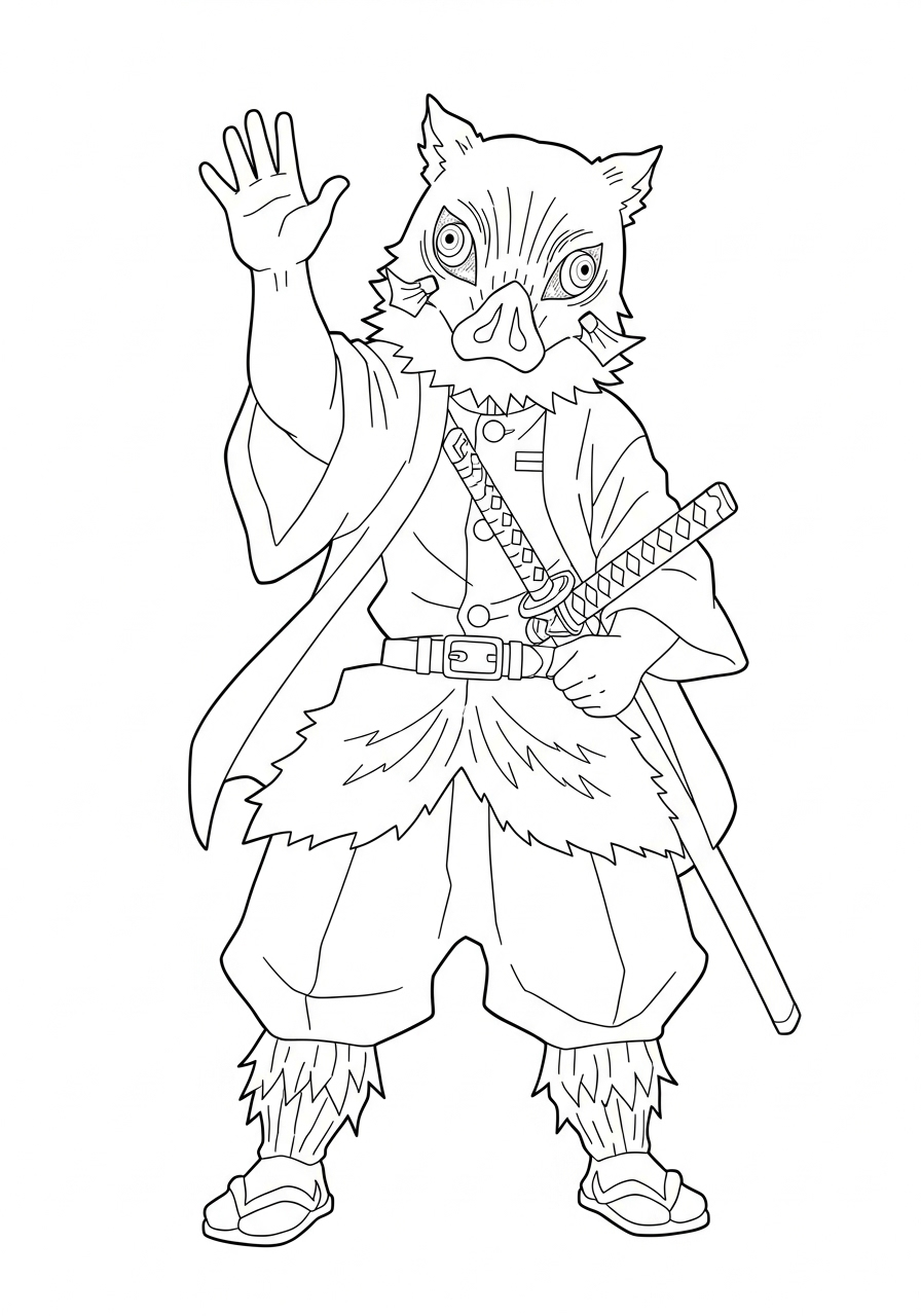 Hashibira Inosuke 13 disegni Hashibira Inosuke da colorare gratis