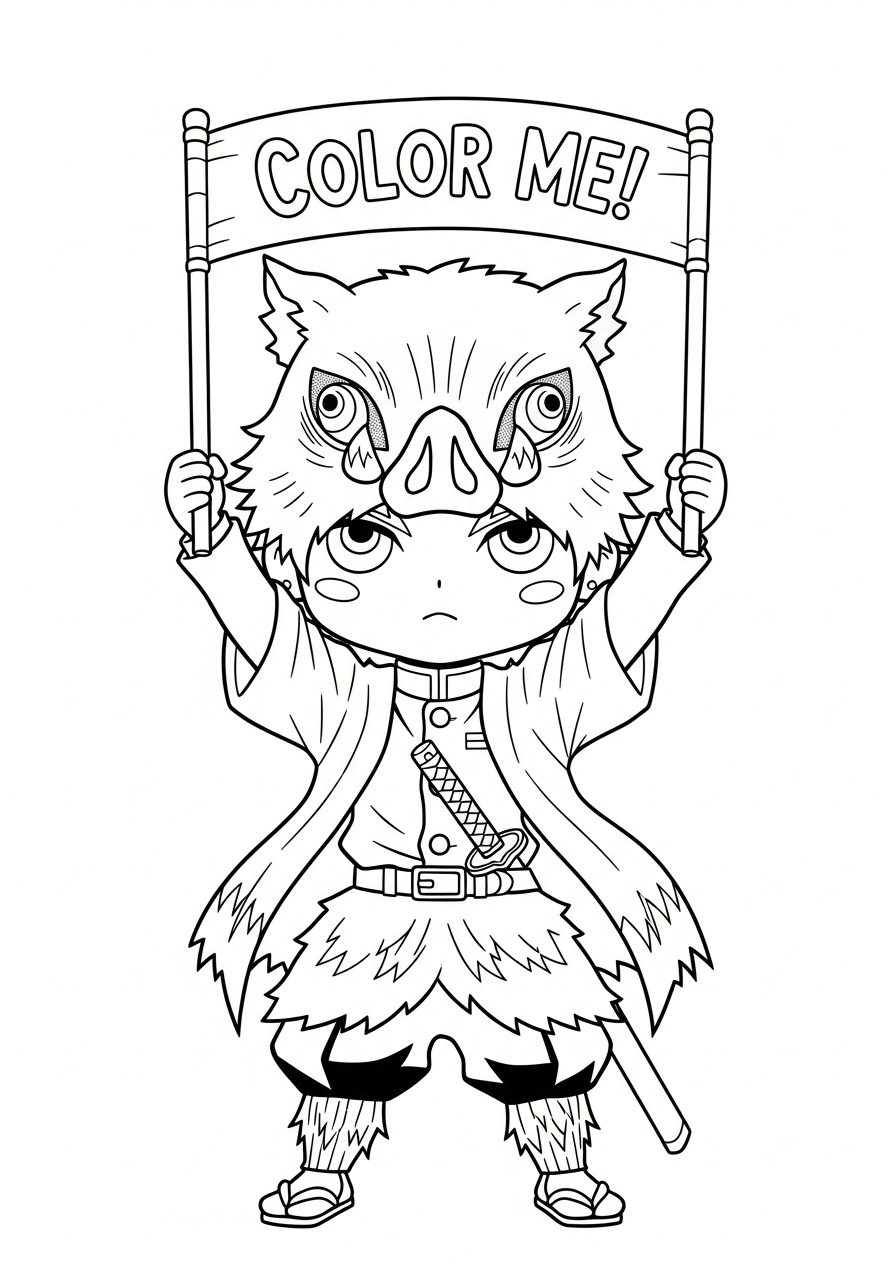 Hashibira Inosuke 2 disegni Hashibira Inosuke da colorare per bambini