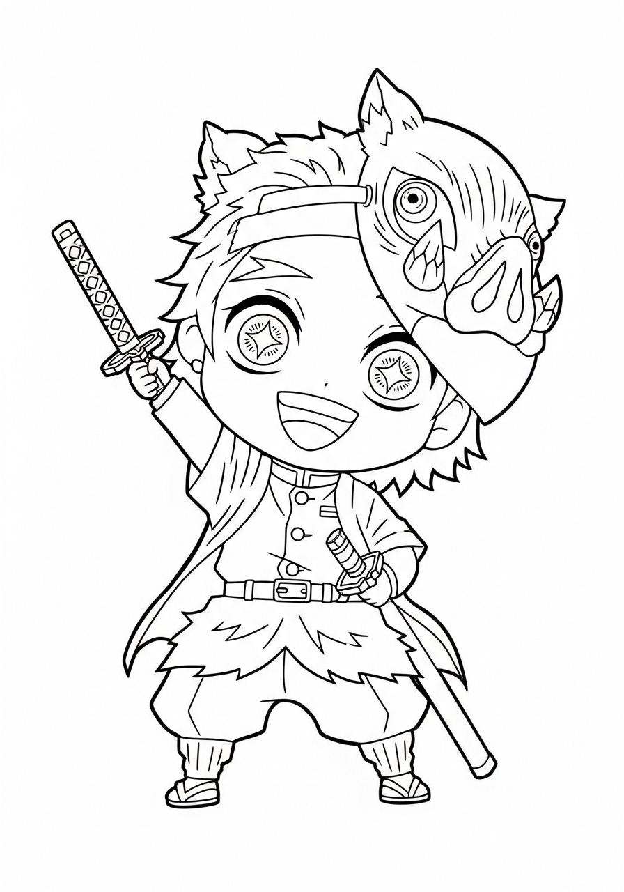 Hashibira Inosuke 18 disegni Hashibira Inosuke da colorare online