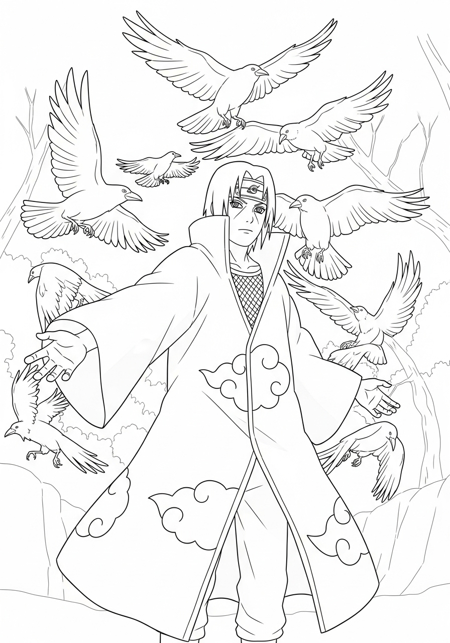 Itachi Uchiha 14 disegni Itachi Uchiha facili da colorare