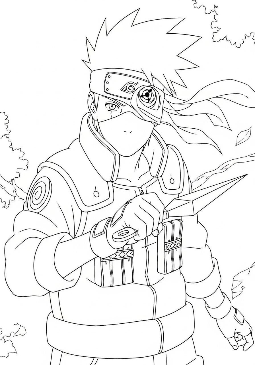 pdf stampare Kakashi Hatake da colorare