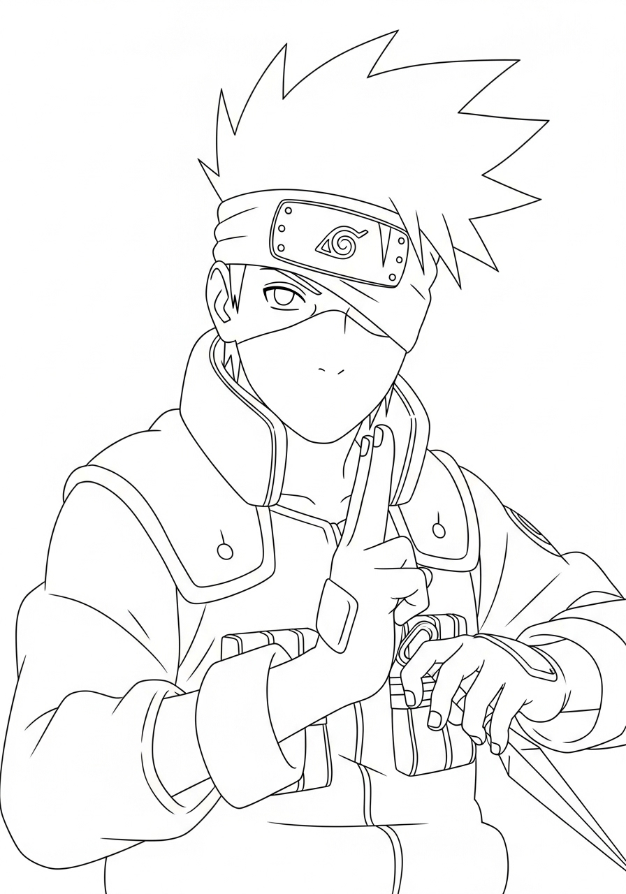 Kakashi Hatake da colorare a4