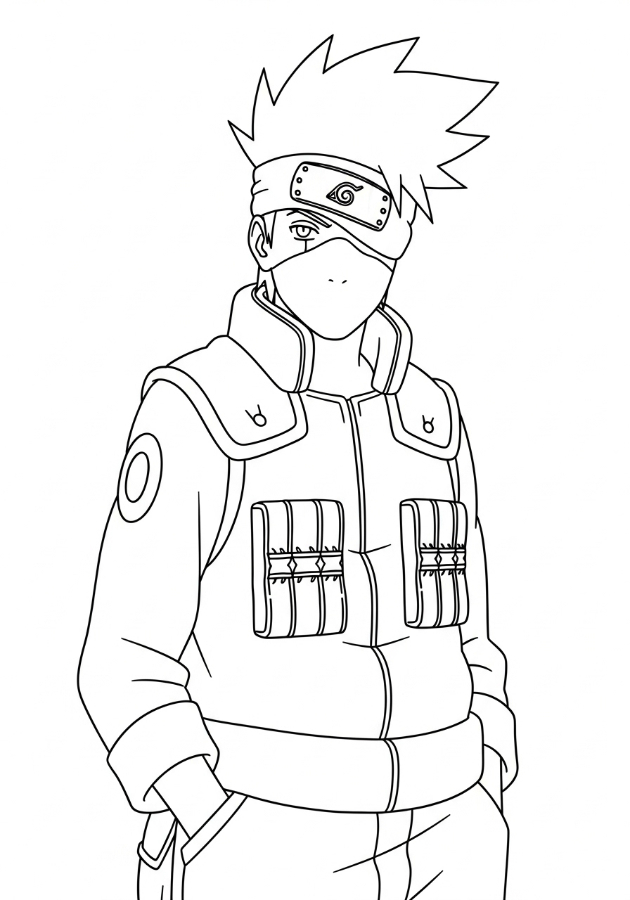 da colorare Kakashi Hatake disegno facile bambini