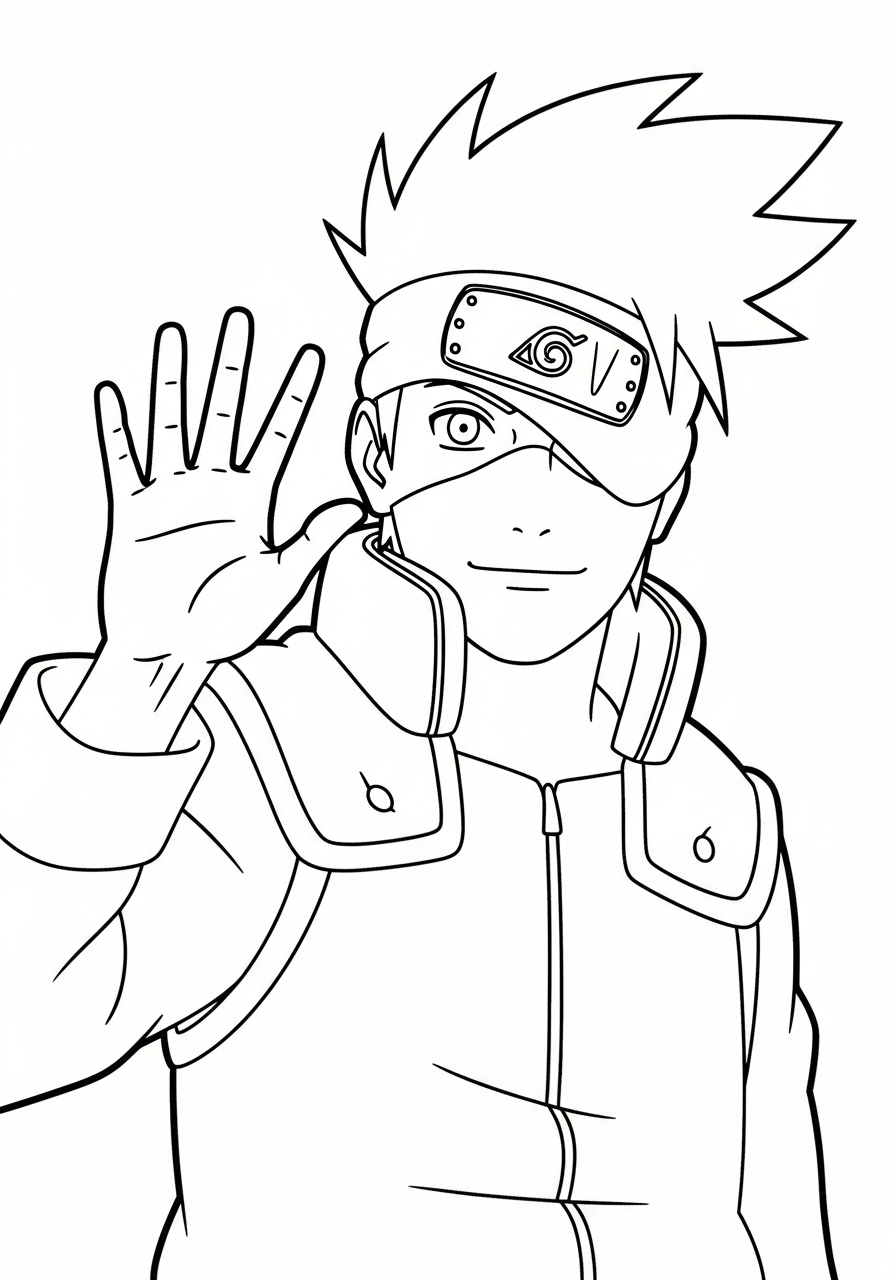 Kakashi Hatake da stampare e colorare per bambini