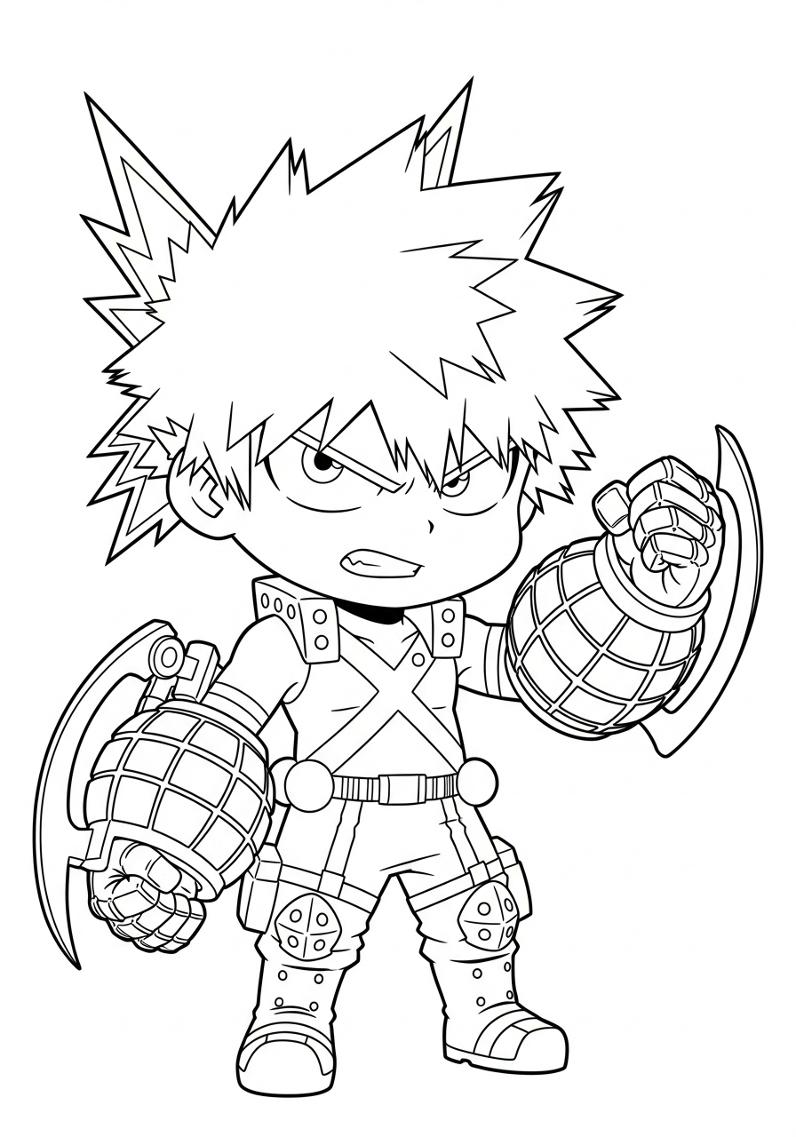 Katsuki Bakugo 10 disegni Katsuki Bakugo da colorare pdf