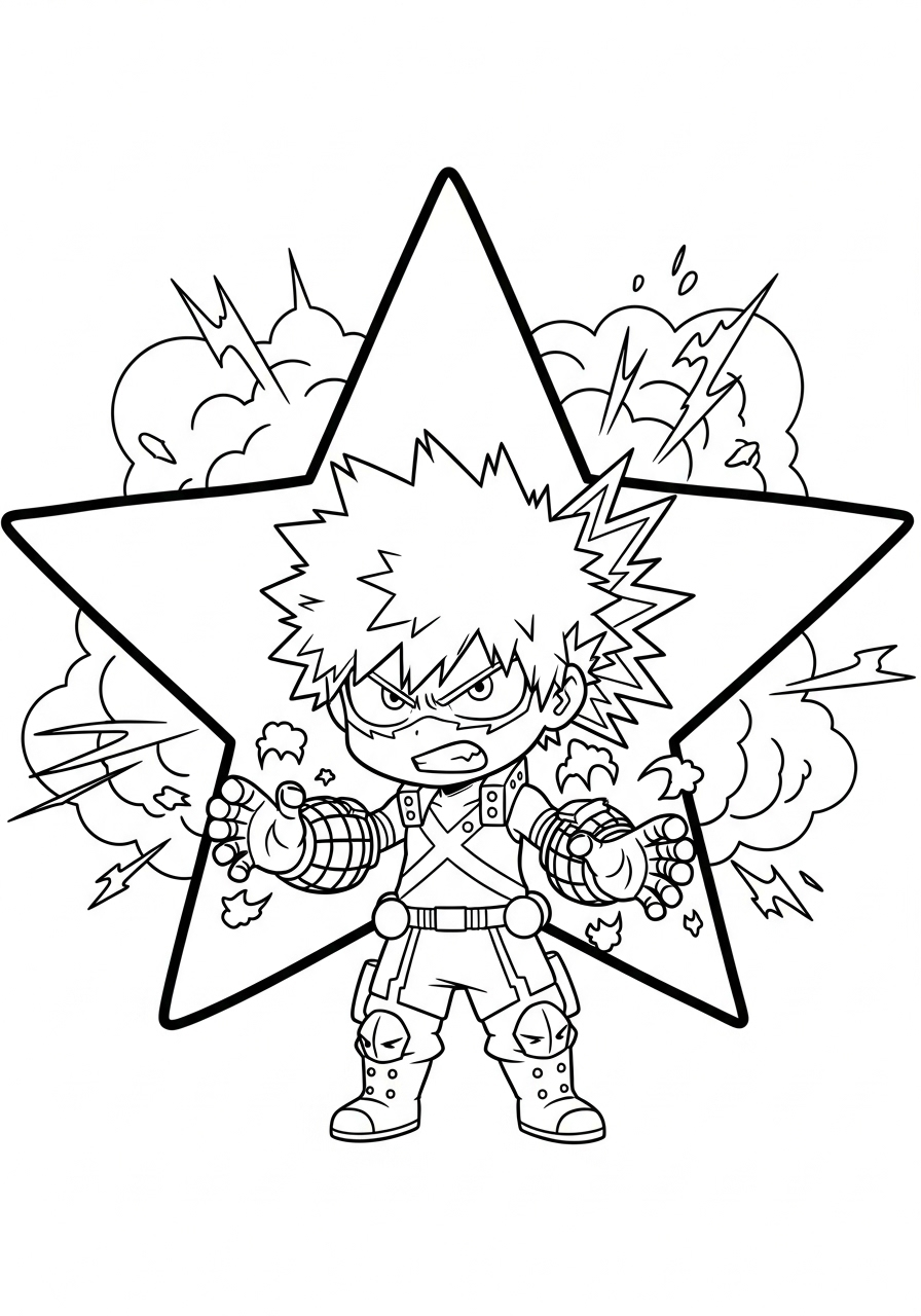 Katsuki Bakugo 7 disegni Katsuki Bakugo da colorare gratis 1
