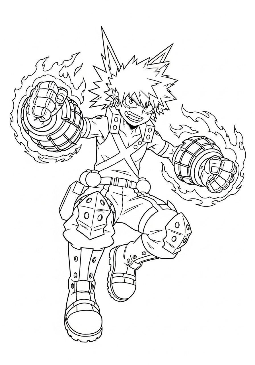 Katsuki Bakugo 6 Katsuki Bakugo immagini da colorare per bambini