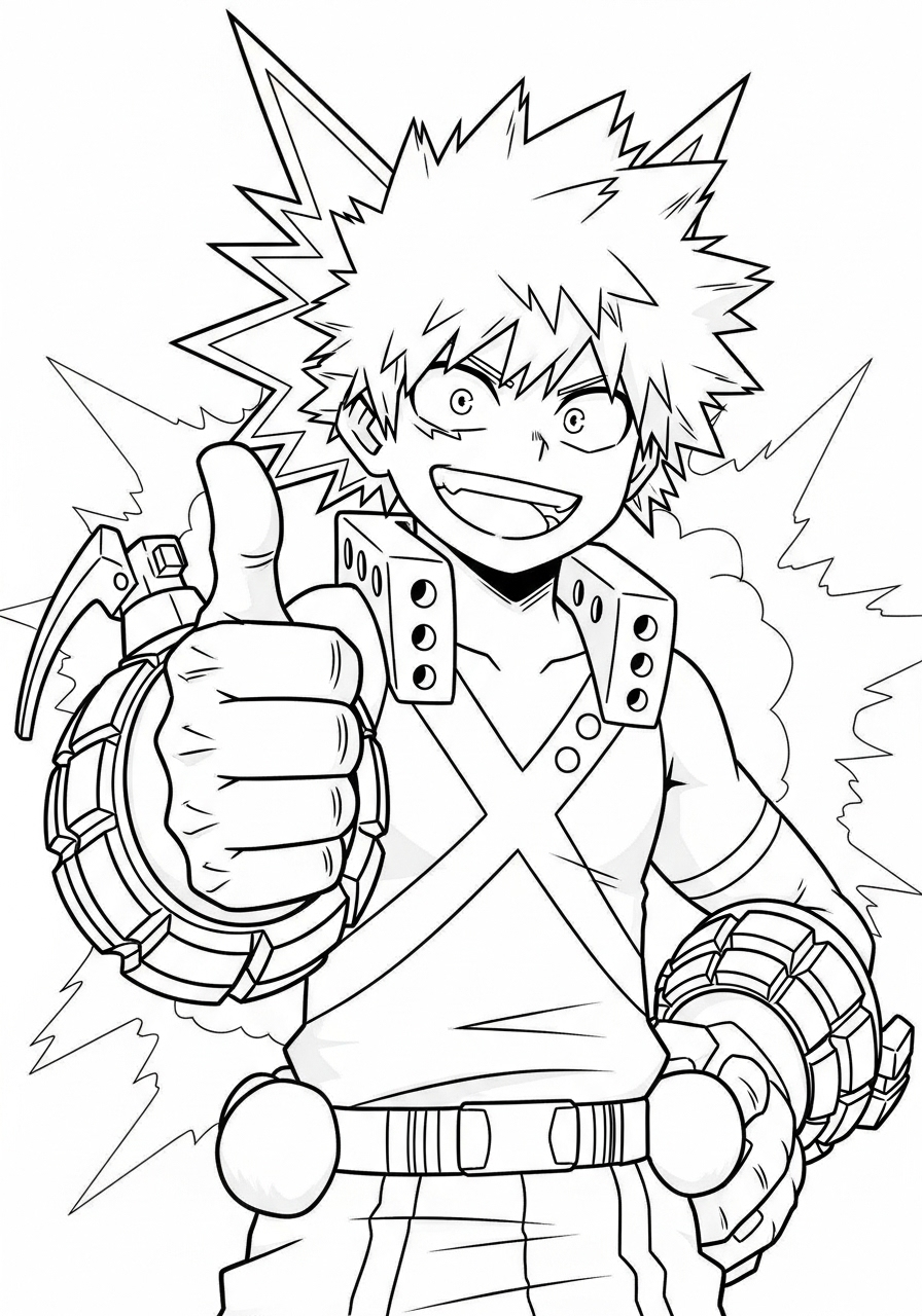 Katsuki Bakugo 5 disegni Katsuki Bakugo da colorare