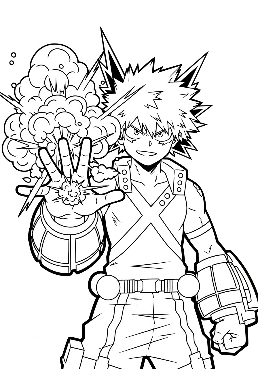 Katsuki Bakugo 3 disegni di Katsuki Bakugo da colorare e stampare gratis