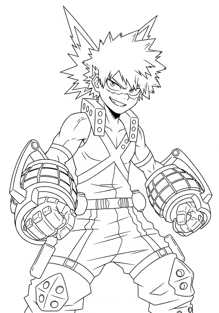 Katsuki Bakugo 18 da colorare Katsuki Bakugo disegno facile bambini