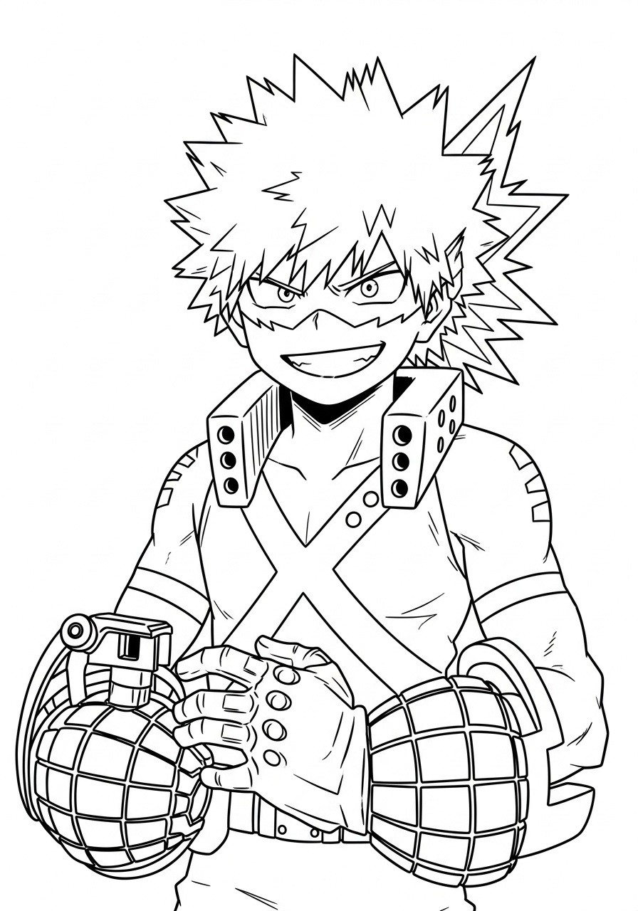 Katsuki Bakugo 16 disegno Katsuki Bakugo da colorare per bambini