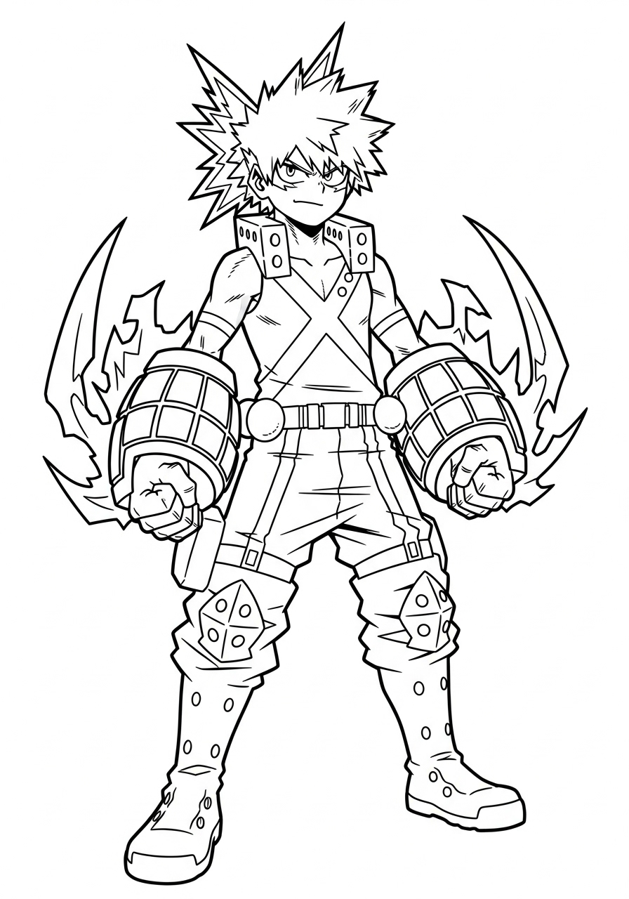 Katsuki Bakugo 15 disegni da colorare gratis Katsuki Bakugo