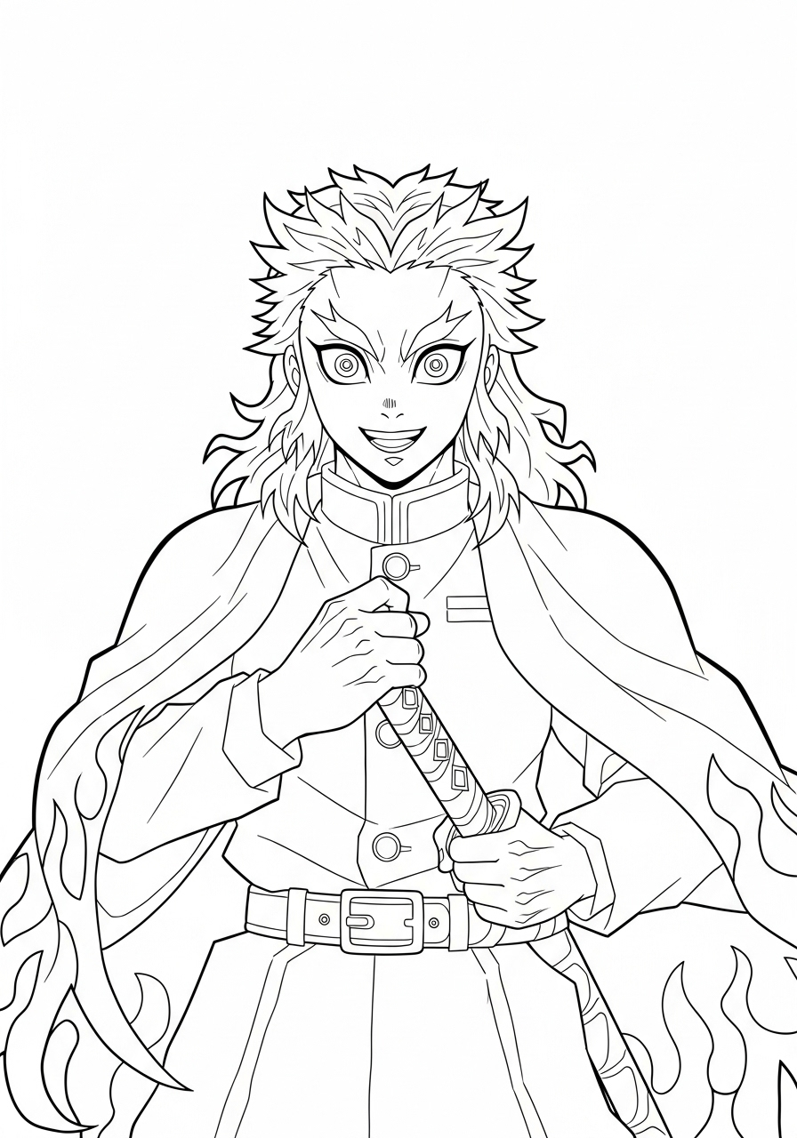 Kyojuro Rengoku 23 Kyojuro Rengoku da colorare e stampare