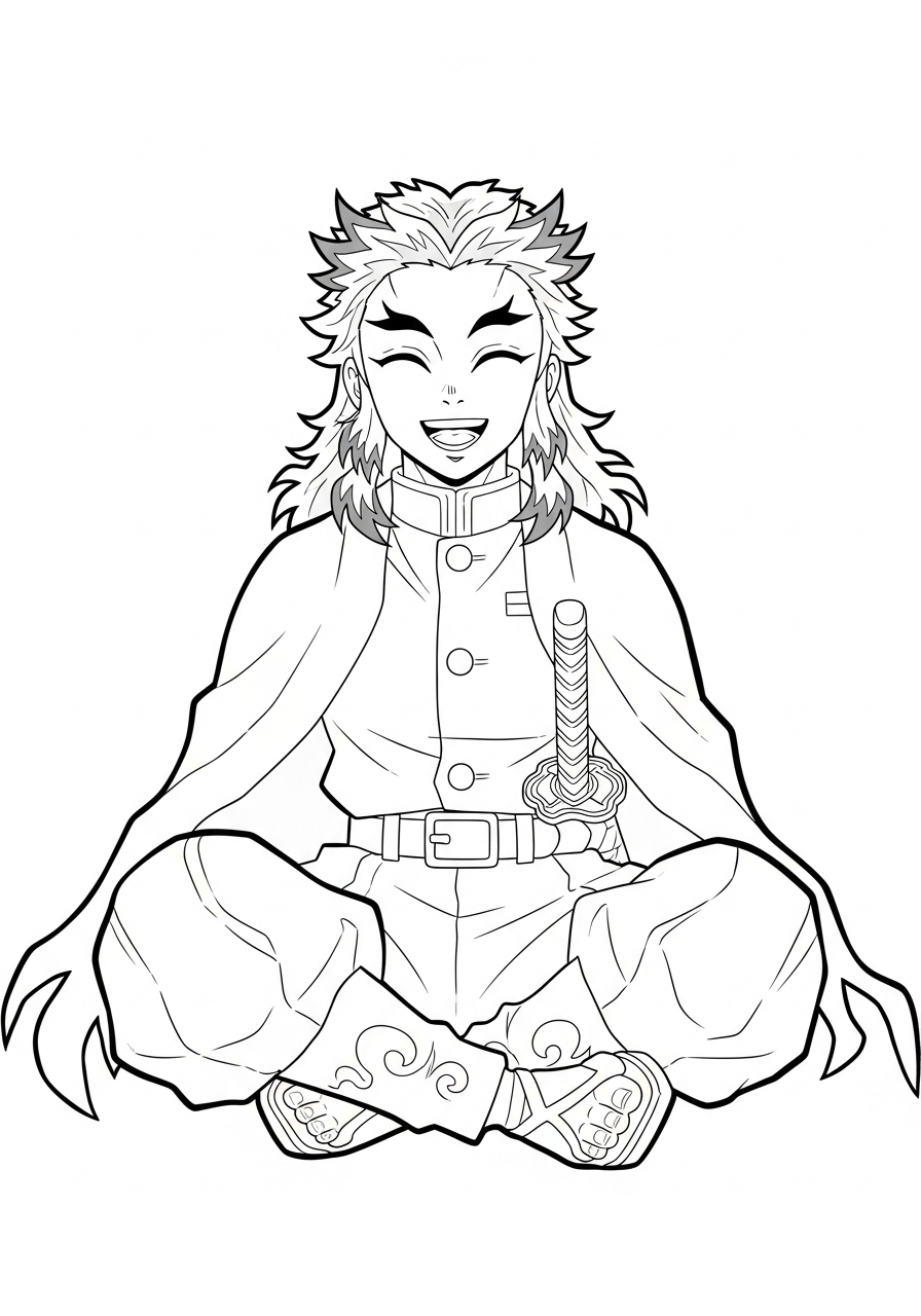 Kyojuro Rengoku 13 immagini Kyojuro Rengoku da colorare e stampare