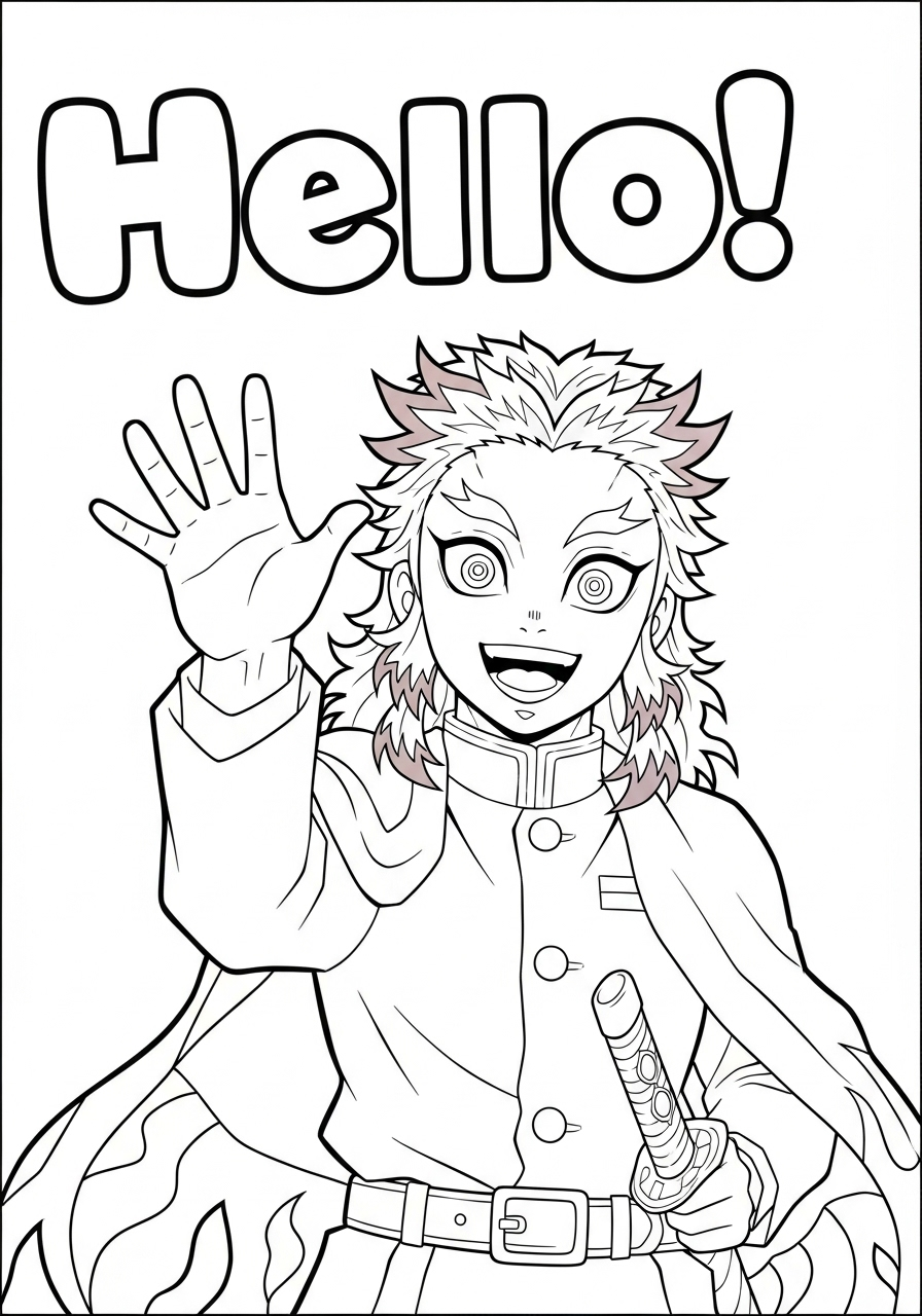 Kyojuro Rengoku 9 disegno Kyojuro Rengoku da colorare per bambini