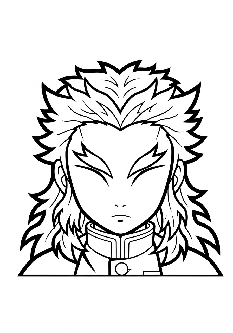 Kyojuro Rengoku 6 disegni Kyojuro Rengoku da colorare e stampare