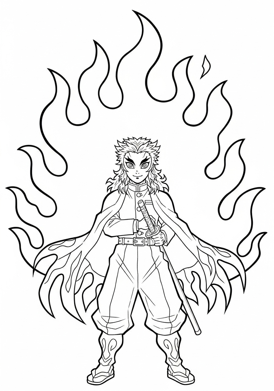 Kyojuro Rengoku 5 Kyojuro Rengoku da colorare