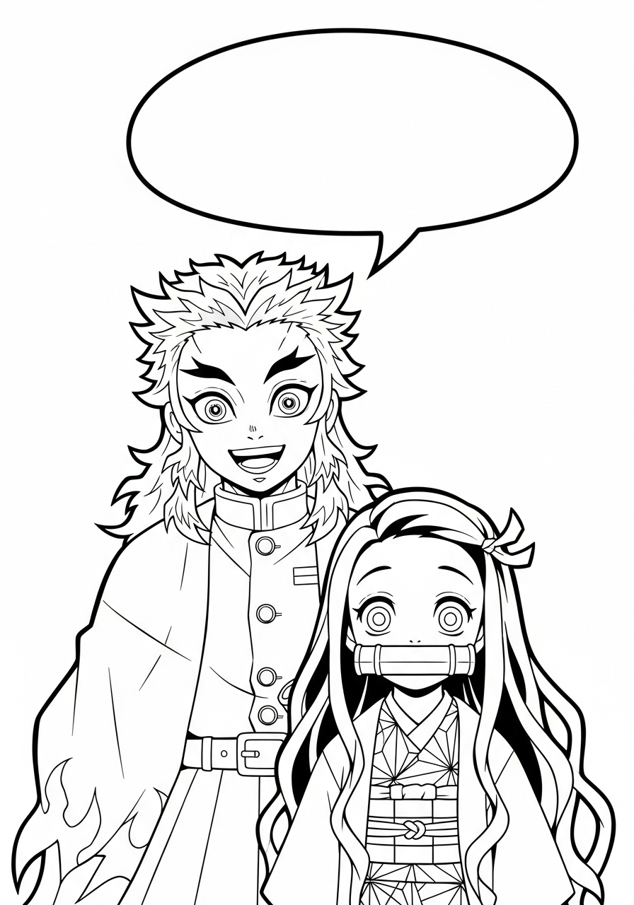 Kyojuro Rengoku 3 immagine Kyojuro Rengoku da colorare