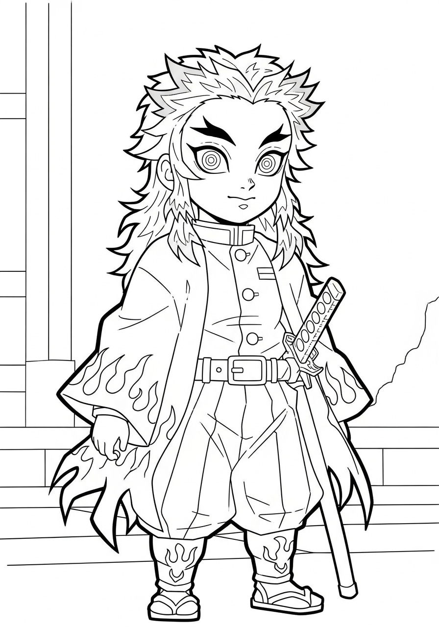 Kyojuro Rengoku 2 Kyojuro Rengoku da colorare e stampare a4