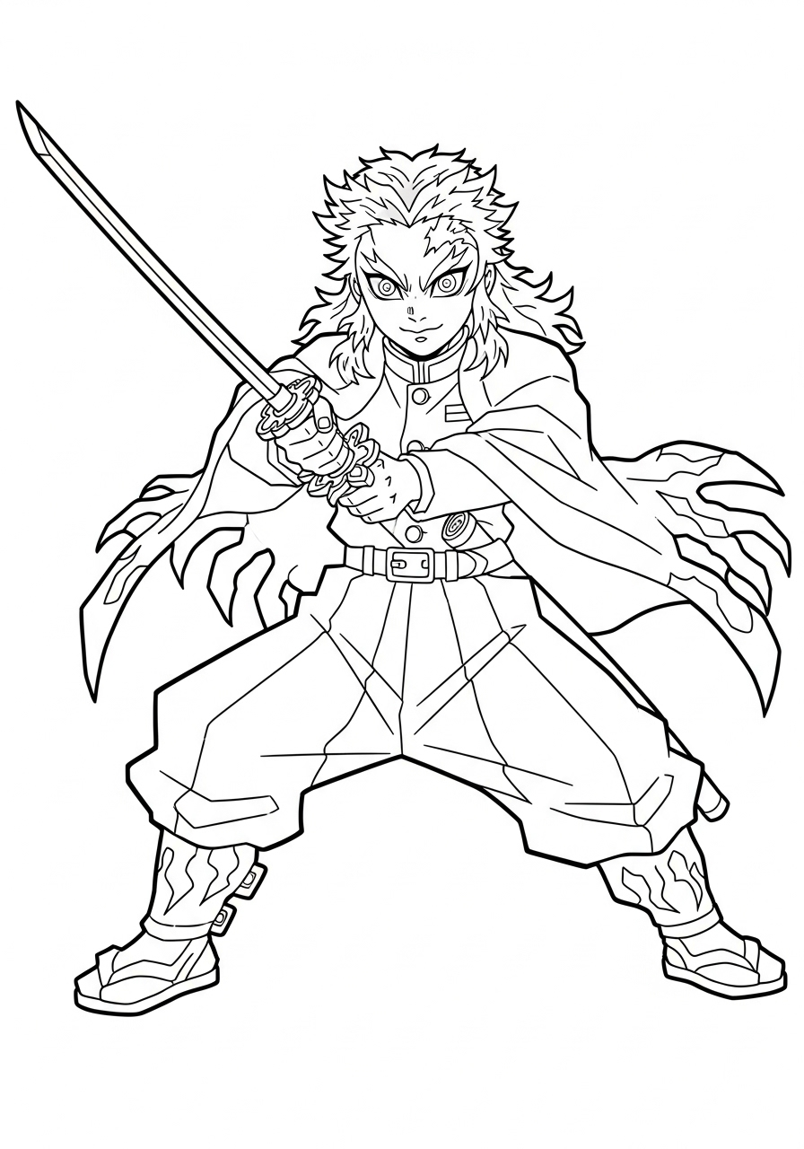 Kyojuro Rengoku 18 disegni Kyojuro Rengoku da colorare