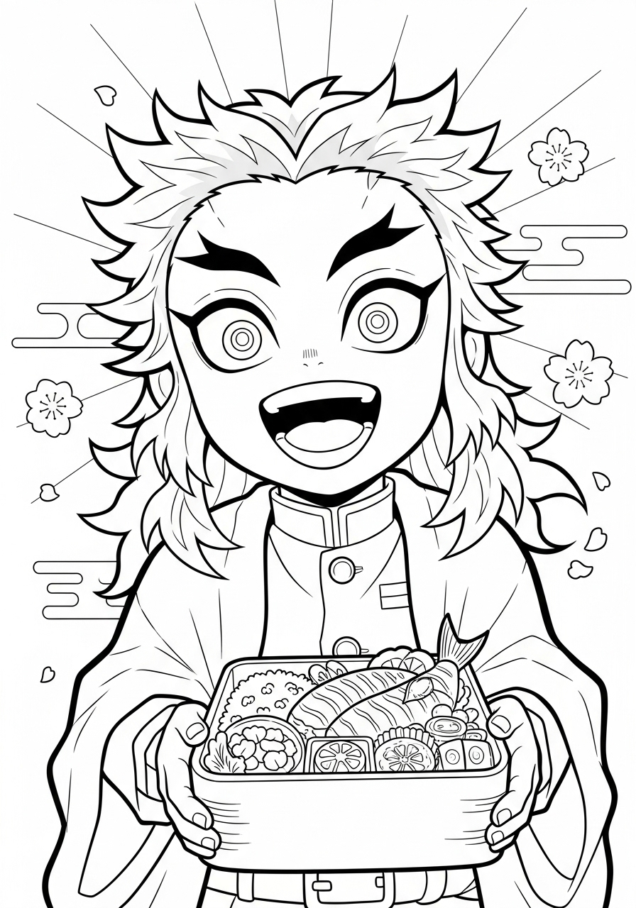 Kyojuro Rengoku 16 disegno Kyojuro Rengoku da colorare per bambini 1