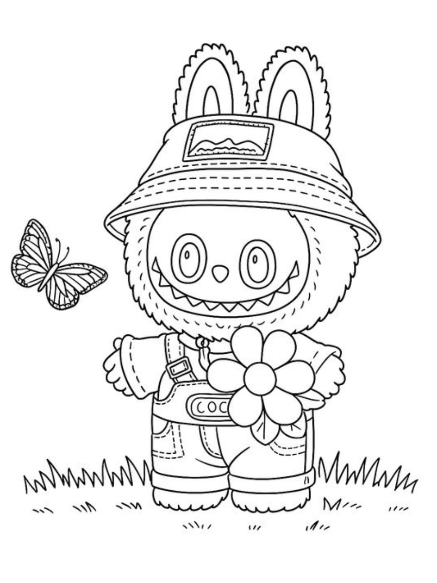 Labubu 12 Labubu da stampare e colorare per bambini
