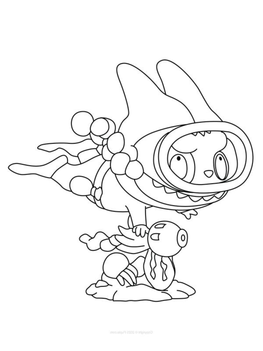 Labubu 7 disegno di Labubu da stampare e colorare