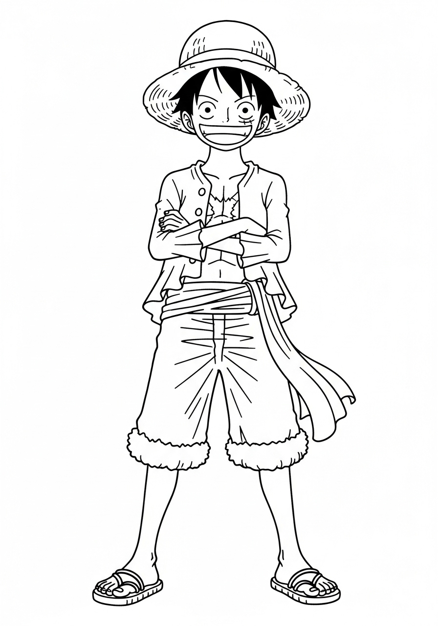 Luffy 34 Luffy disegno facile da colorare