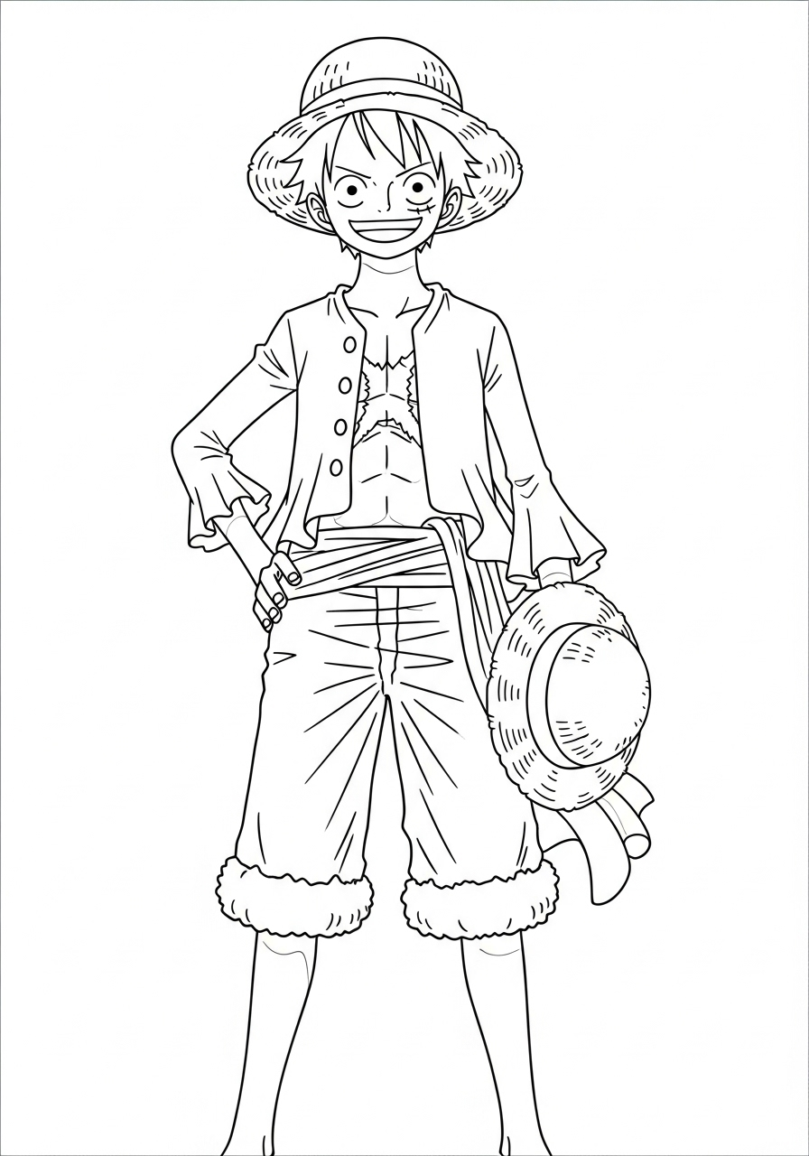 Luffy 30 disegni da colorare gratis per bambini di Luffy