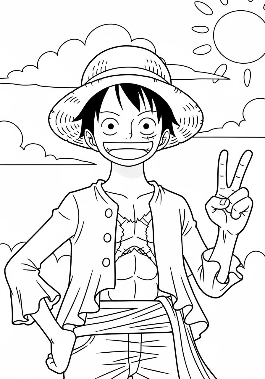 Luffy 45 disegno Luffy da colorare