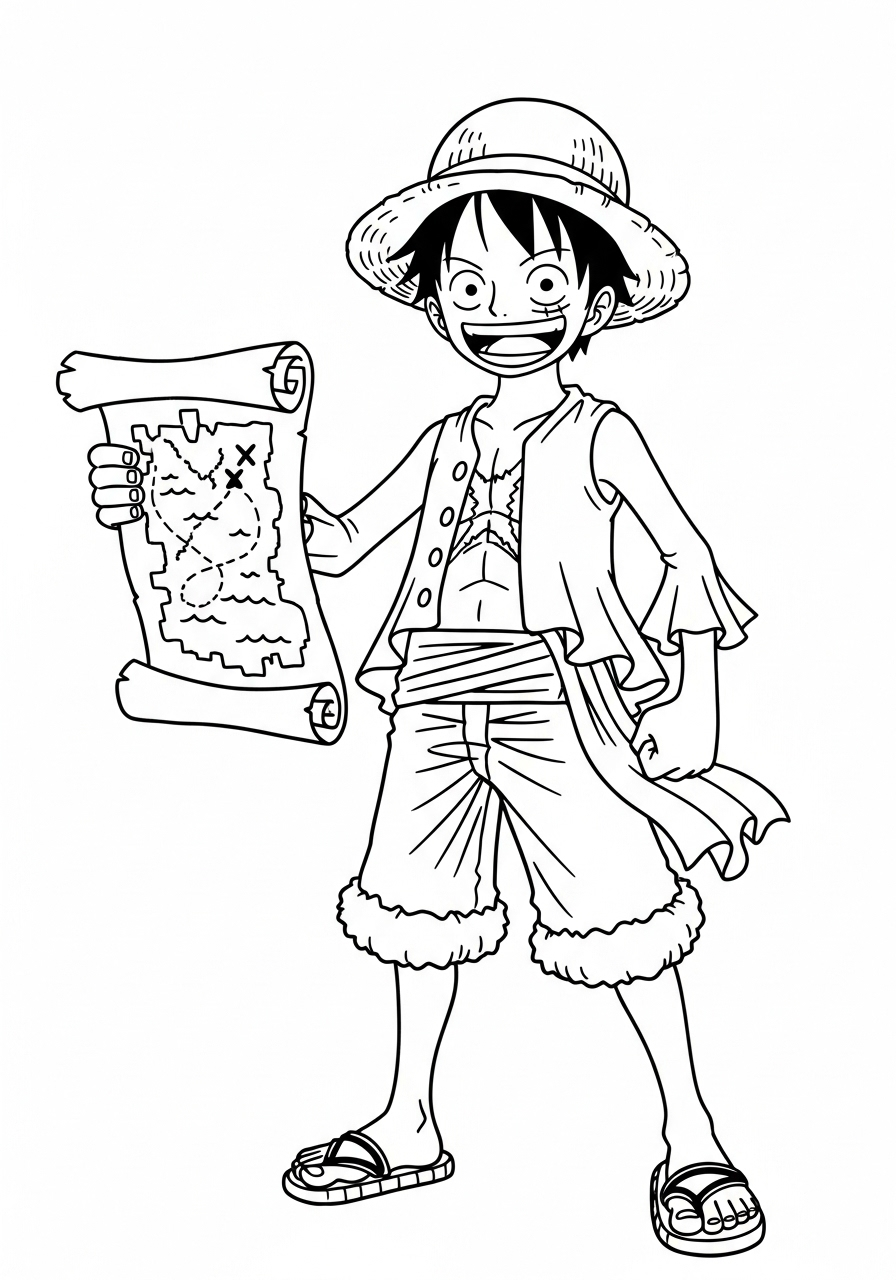Luffy 27 immagini di Luffy da colorare per bambini