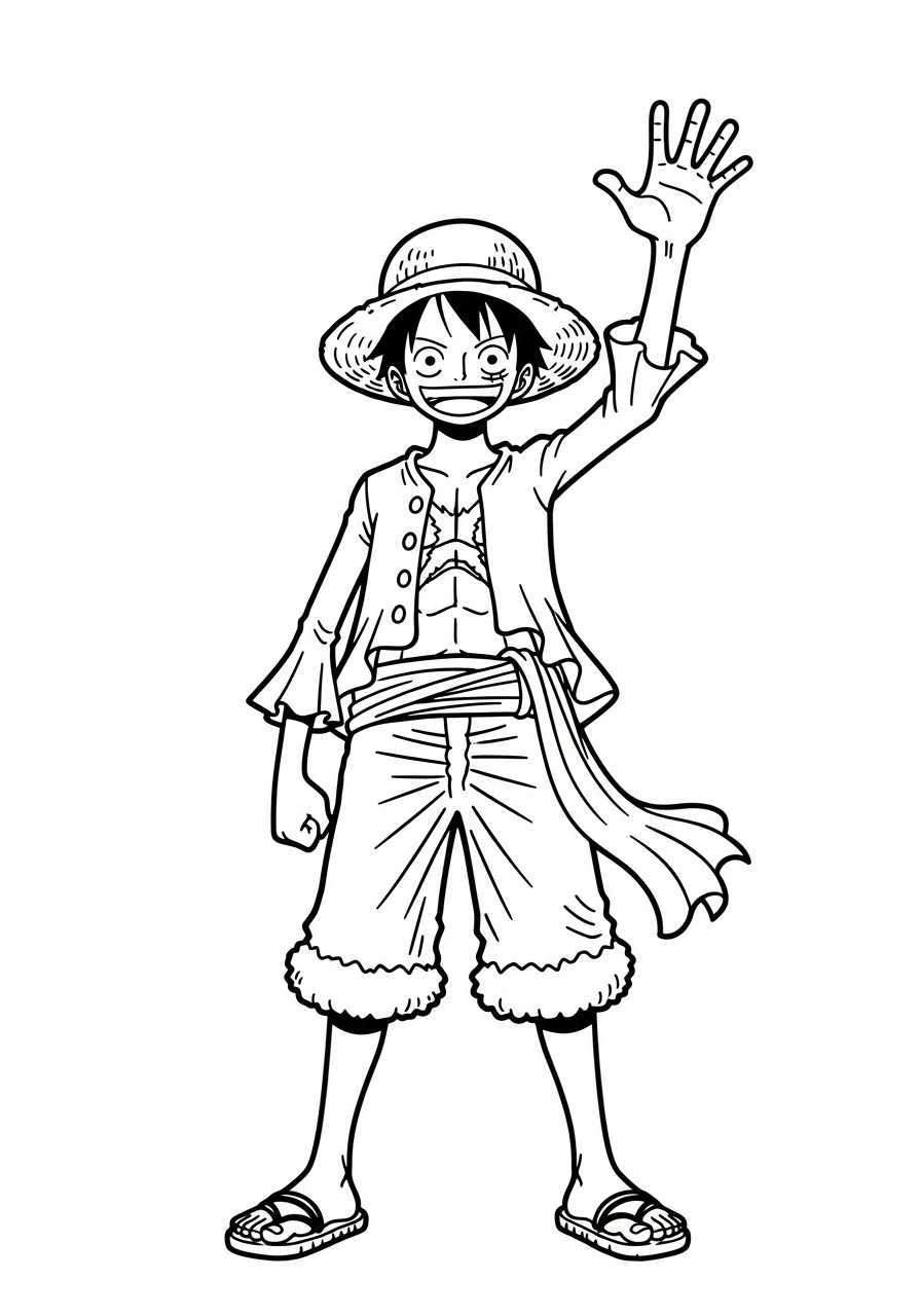 Luffy 43 da colorare Luffy disegno facile bambini
