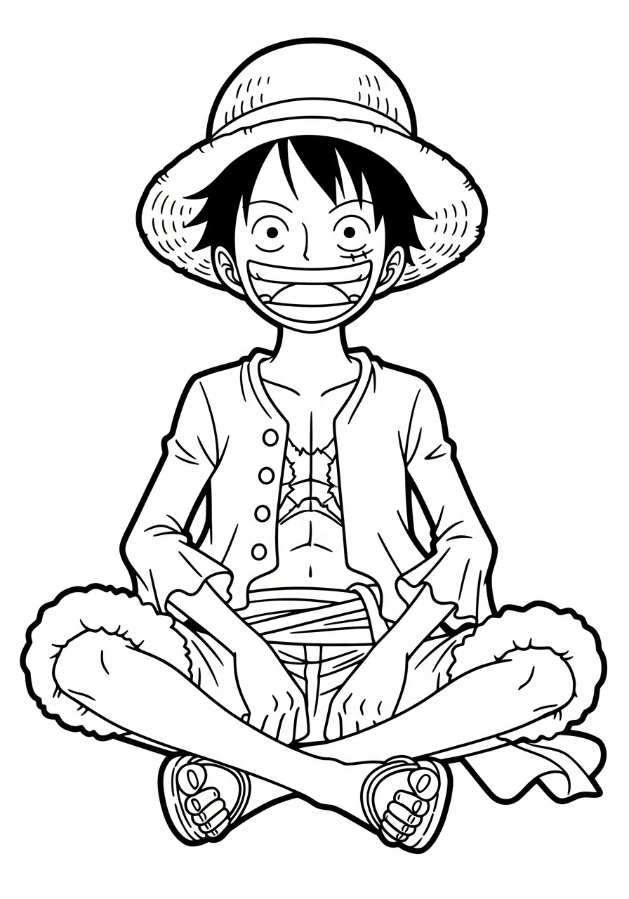 Luffy 40 Luffy disegno facile da colorare 1