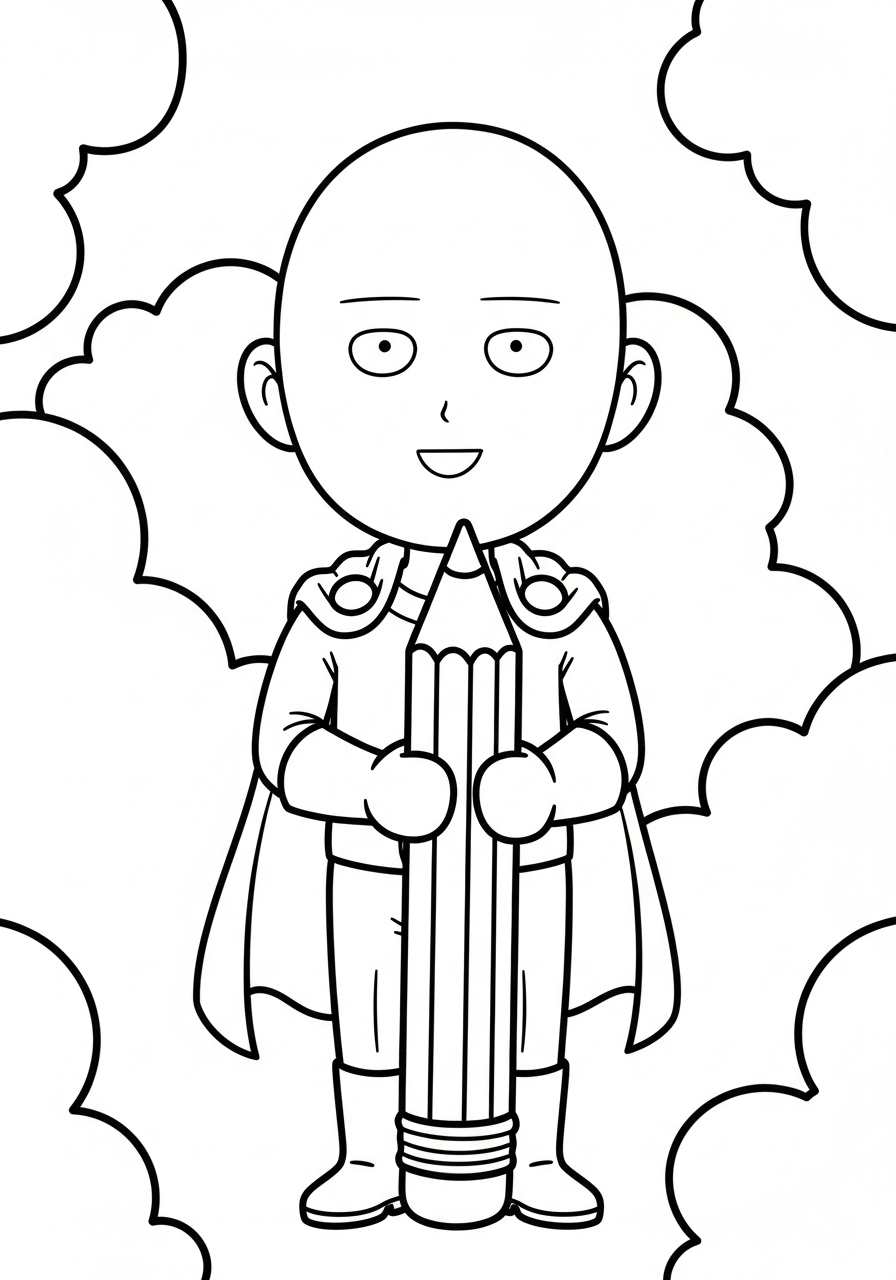 One Punch Man 4 disegni di One Punch Man da colorare e stampare gratis