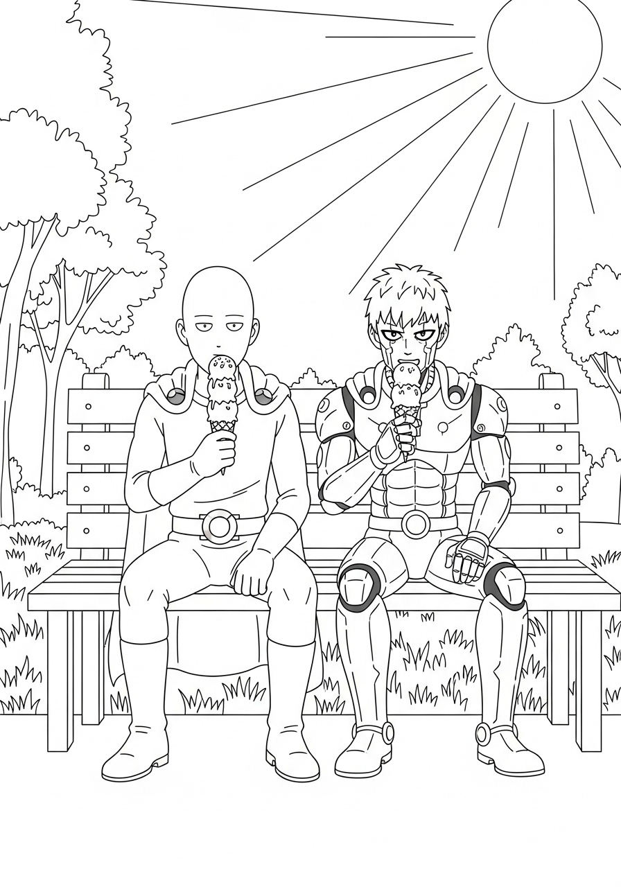 One Punch Man 14 disegni di One Punch Man da colorare e stampare gratis 1