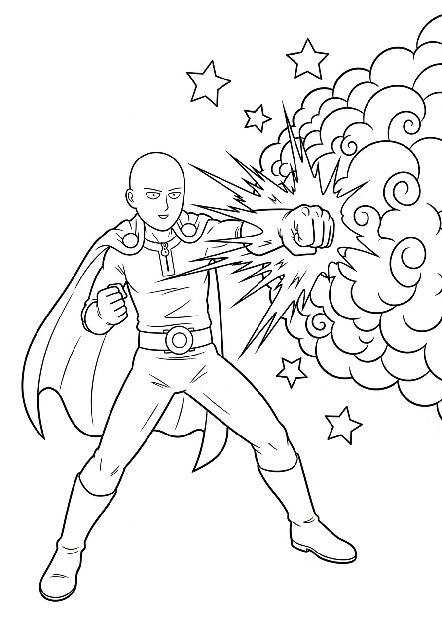 One Punch Man 12 immagini di One Punch Man da colorare per bambini