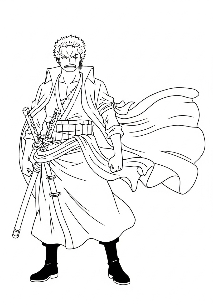 Roronoa Zoro 3 disegni Roronoa Zoro da colorare per bambini