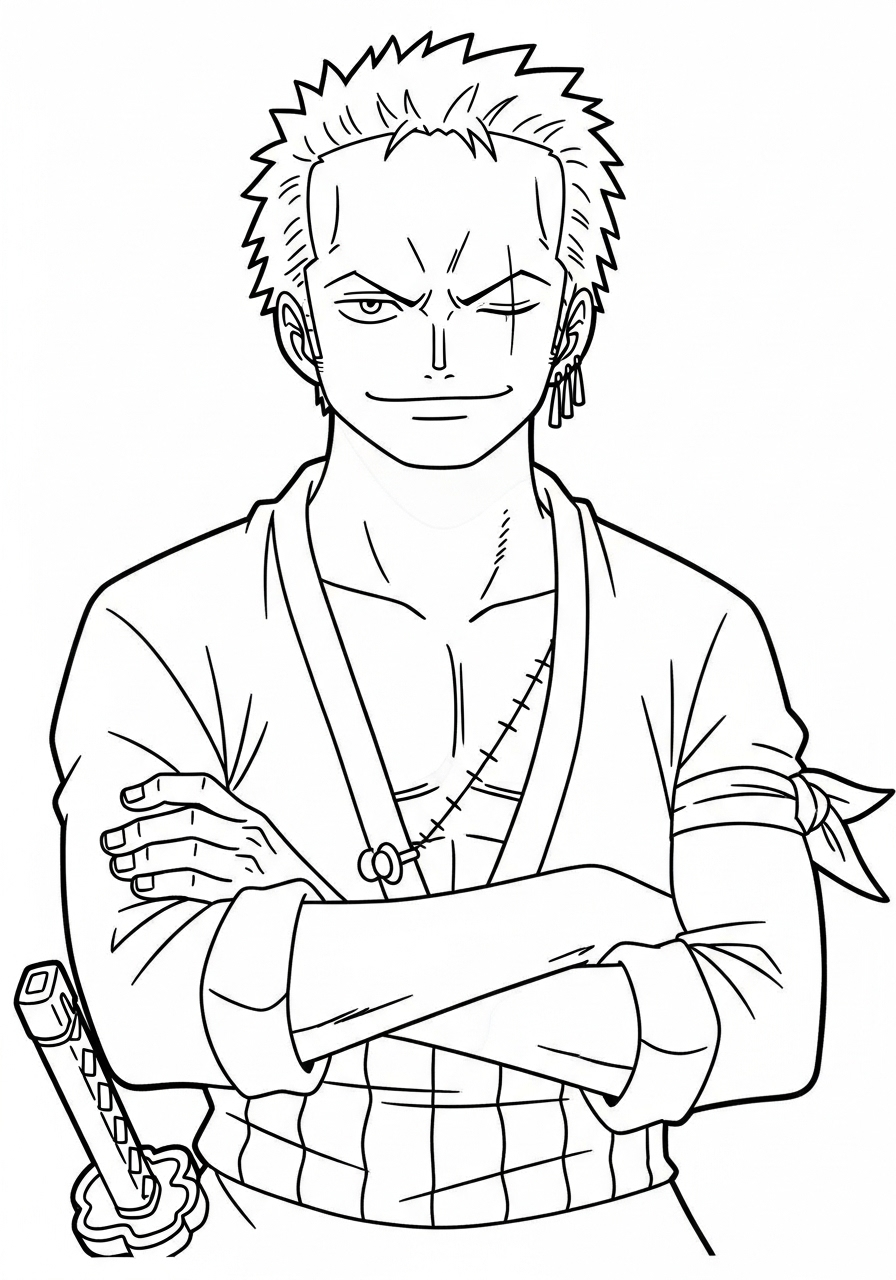 Roronoa Zoro 15 disegno Roronoa Zoro da colorare per bambini