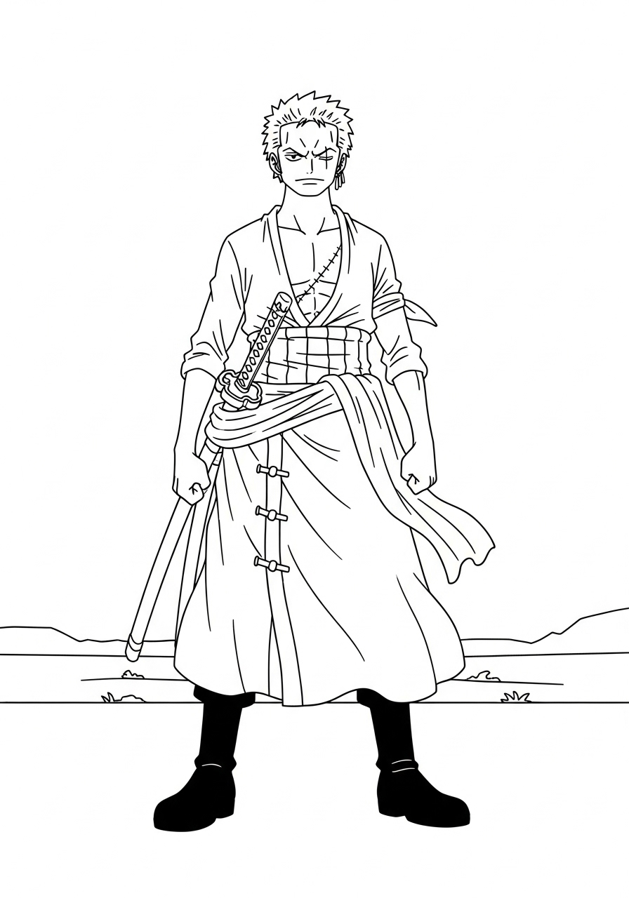 Roronoa Zoro 13 Roronoa Zoro da stampare e colorare gratis