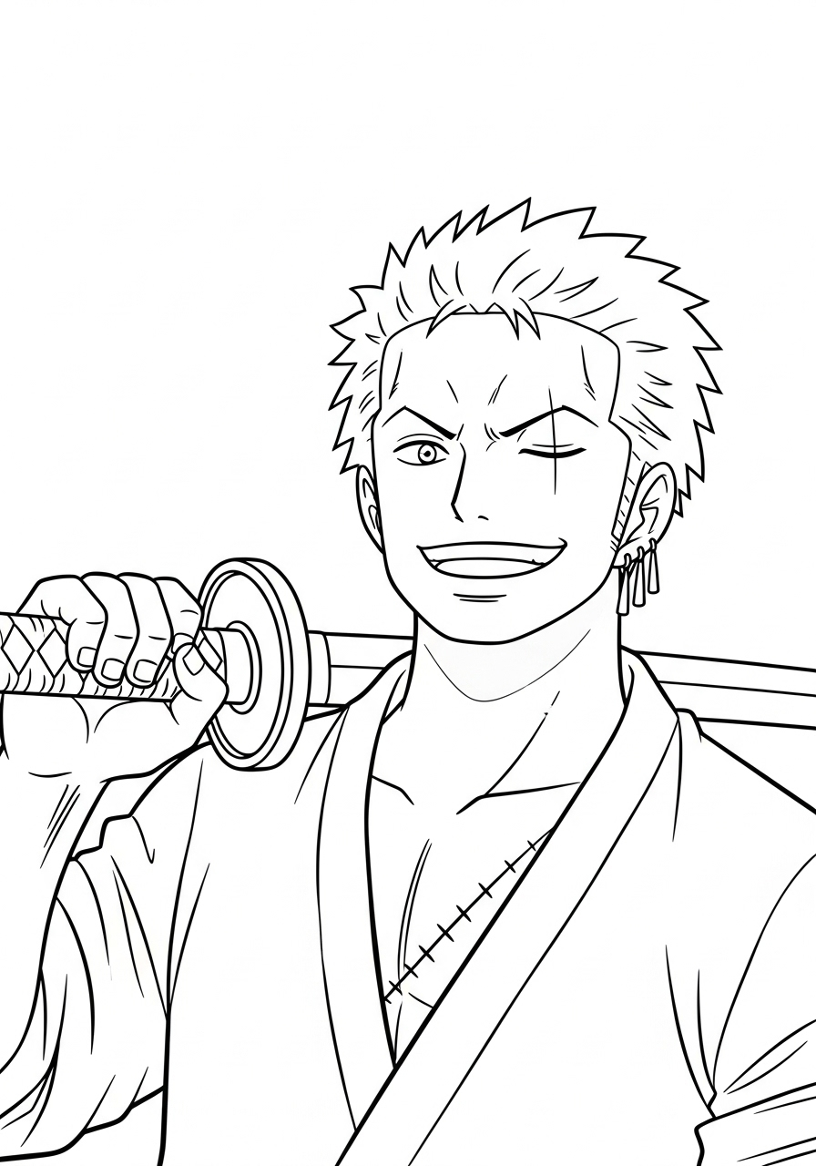 Roronoa Zoro 12 Roronoa Zoro da colorare pdf 1
