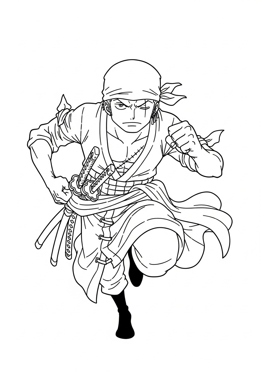 Roronoa Zoro 10 Roronoa Zoro da colorare a4