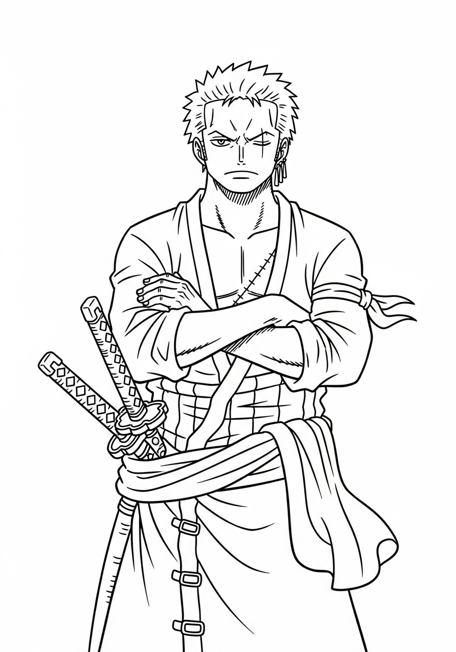 Roronoa Zoro 9 Roronoa Zoro disegno facile da colorare