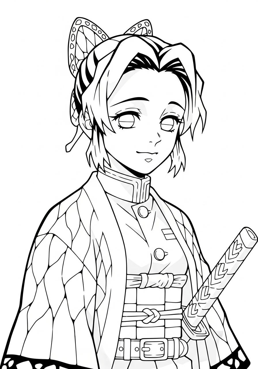 Shinobu Kocho 21 disegni da stampare e colorare Shinobu Kocho