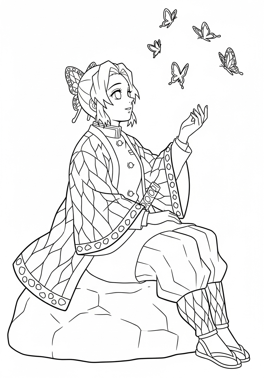 Shinobu Kocho 11 disegni da colorare Shinobu Kocho per bambini